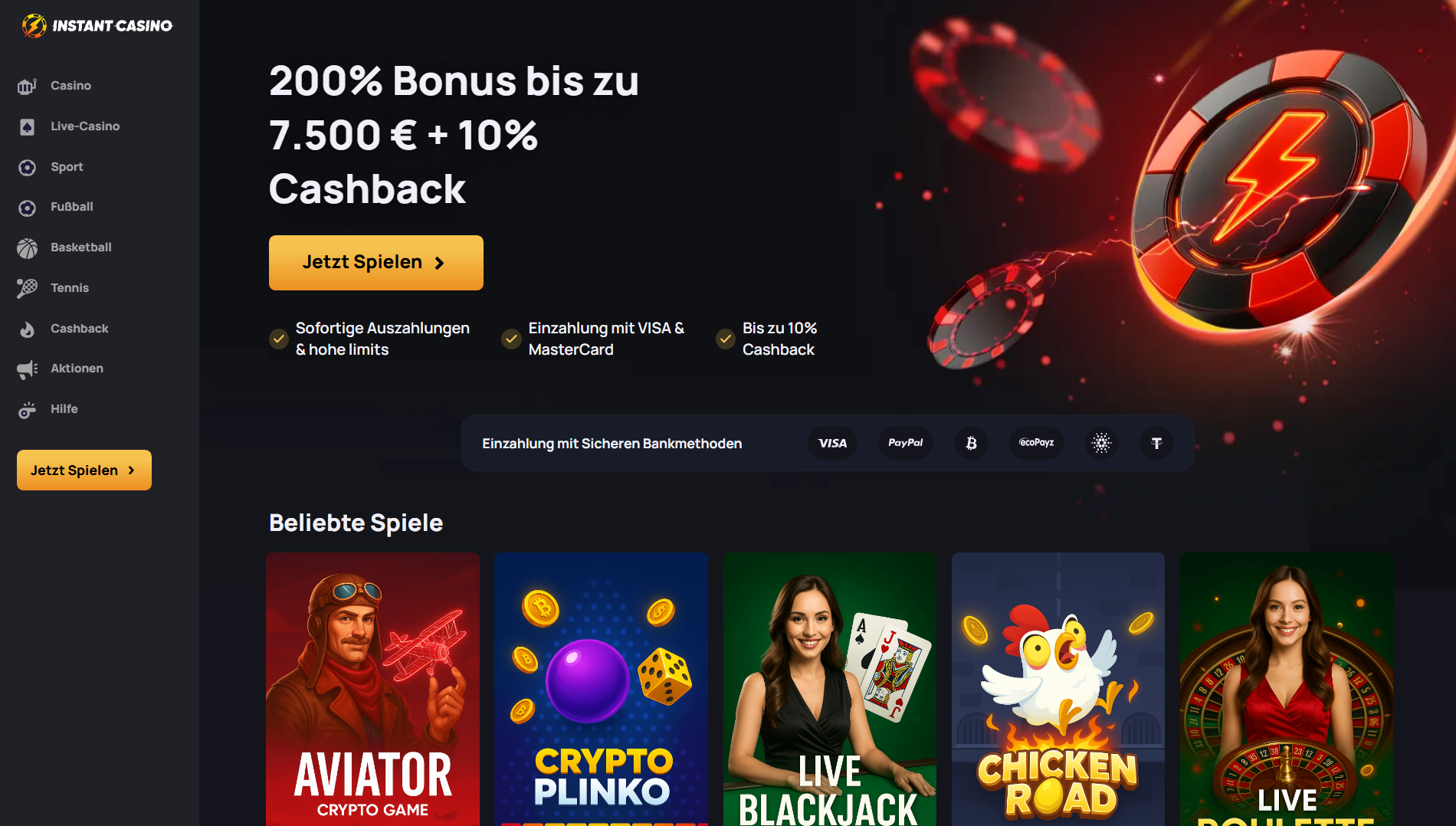 instant casino battle